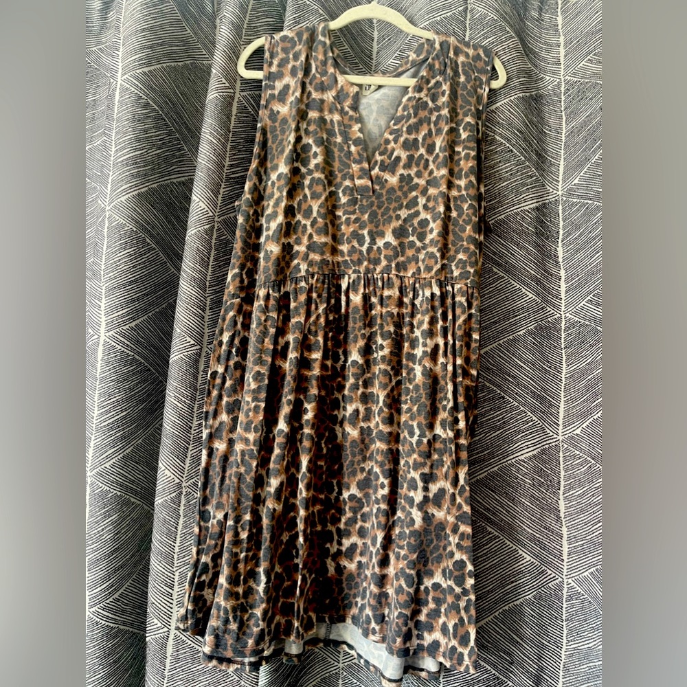 Animal print babydoll dress, size 3x.